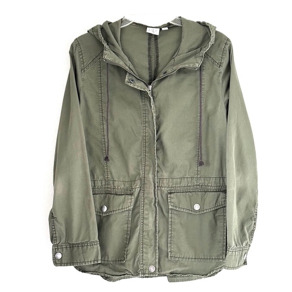 bp Jackets & Blazers - BP Nordstrom Army Green Hooded Utility Jacket